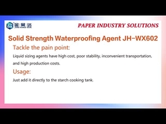 Shorten Curing JH WX602 Solid Reinforced Paper Sizing Agent For Strength Waterproof